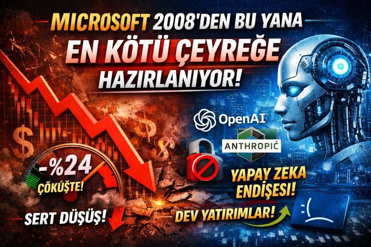 Microsoft'un Hisse senetlerinde değer kaybı,