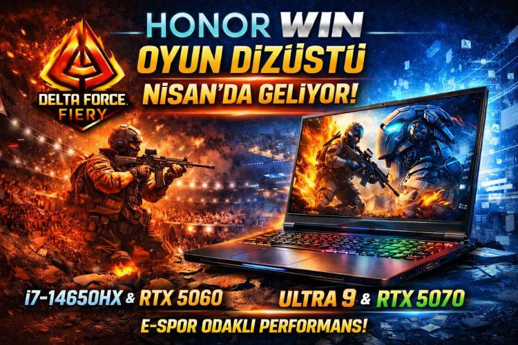 Honor'dan E-spor Odaklı  WIN Oyun Dizüstü Bilgisayarı 