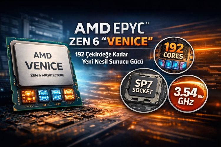 AMD EPYC Zen 6 "Venice" 192 Çekirdeğe Kadar Ölçeklenebilirlik