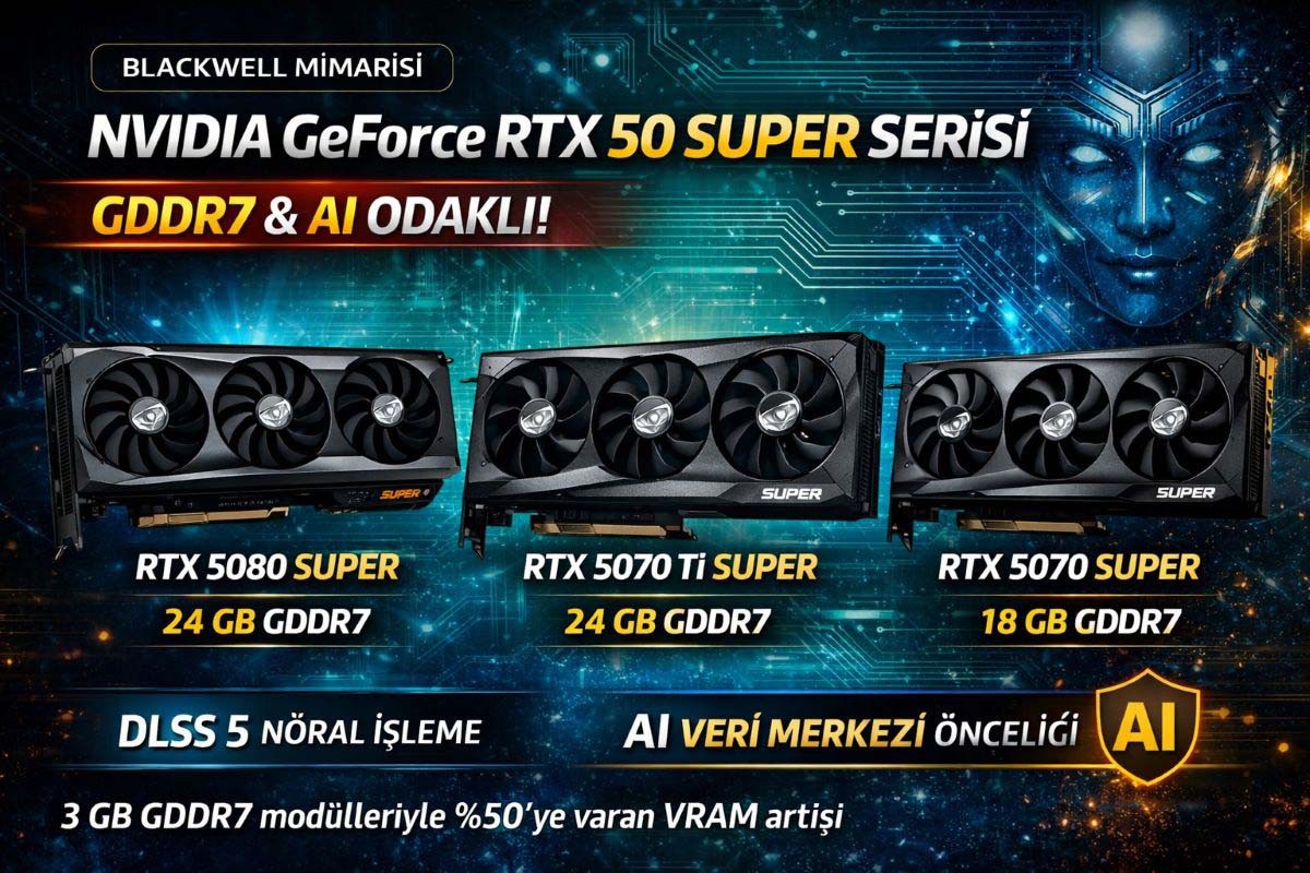 VRAM Sorunu Tarih Oluyor: NVIDIA RTX 50 SUPER Serisi 24 GB