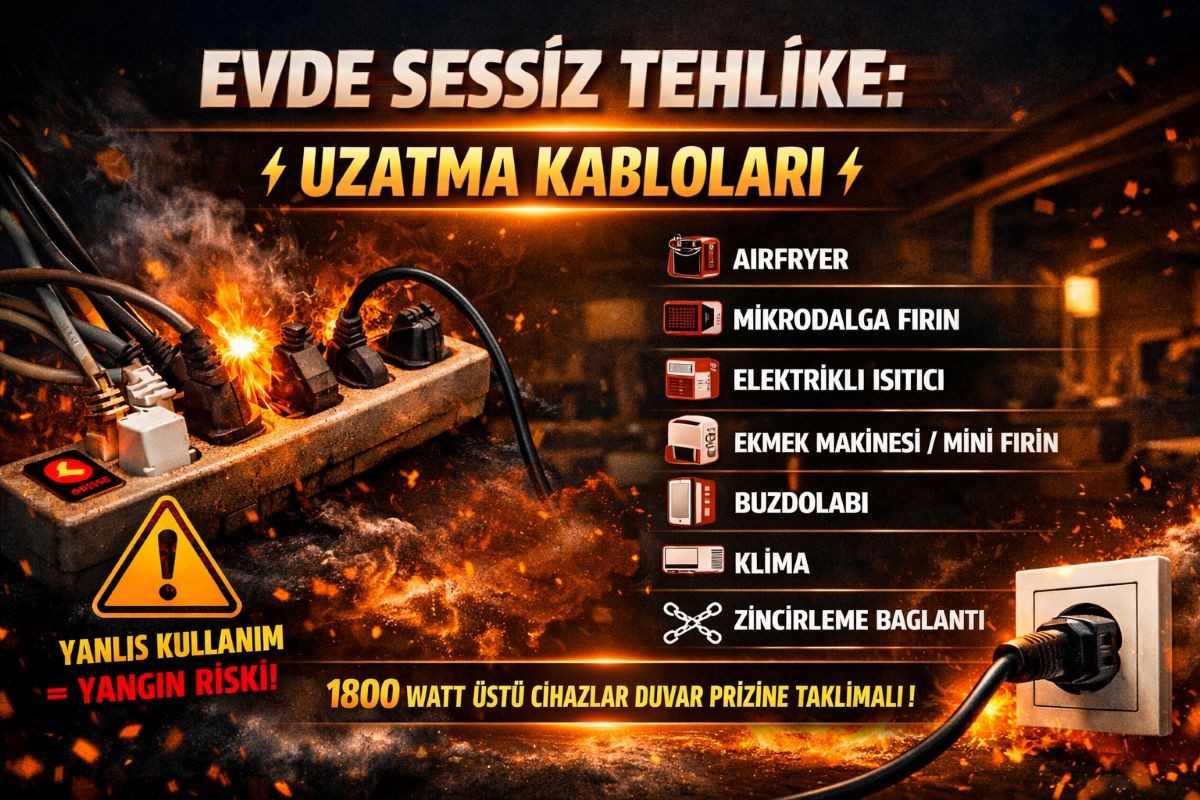 Evlerde Görünmeyen Tehlike: Uzatma Kabloları
