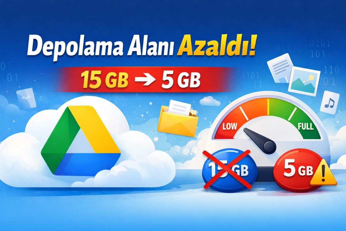 Google Ücretsiz Depolama Alanını 15 GB’tan 5 GB’a Düşürdü