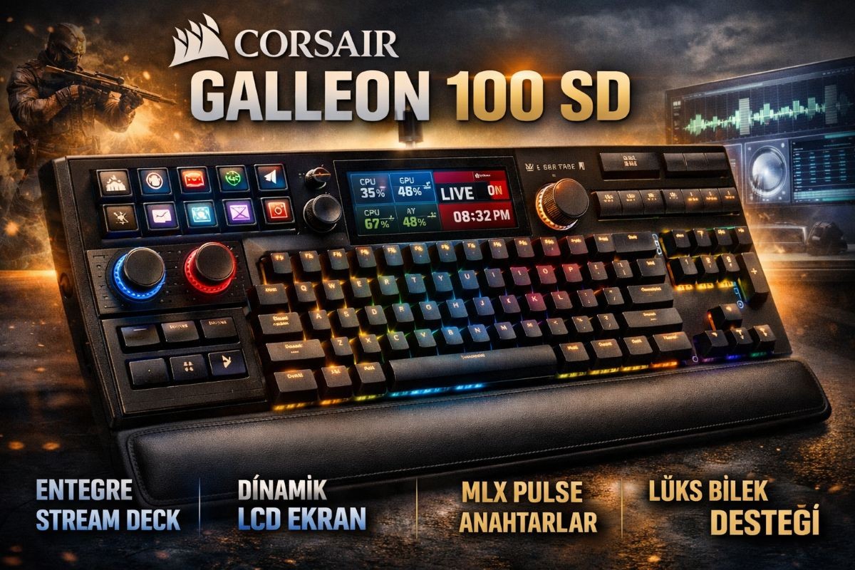 Corsair'den Yayıncılar ve Oyuncular İçin Yeni Nesil Klavye: Galleon 100 SD