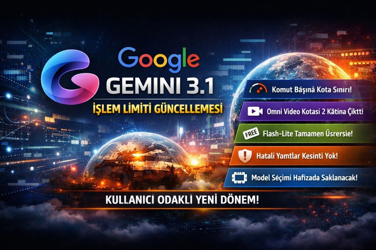 Google Gemini limitleri değiştirdi.