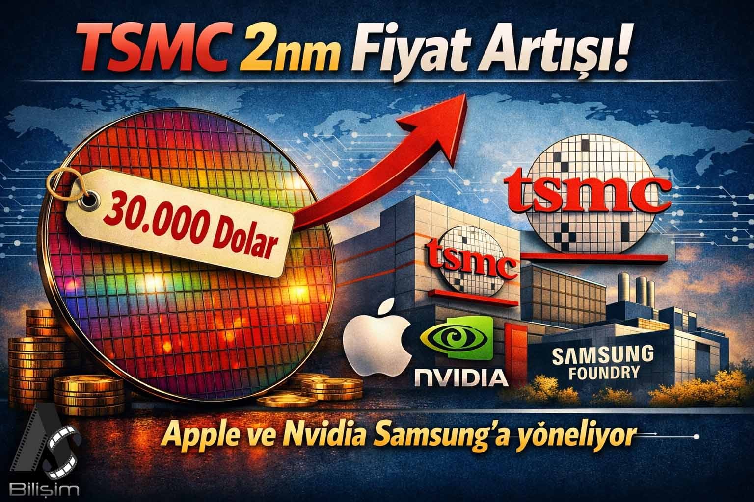 Apple ve Nvidia, TSMC'nin 2nm Zammı Sonrası Samsung'a Göz Kırpıyor