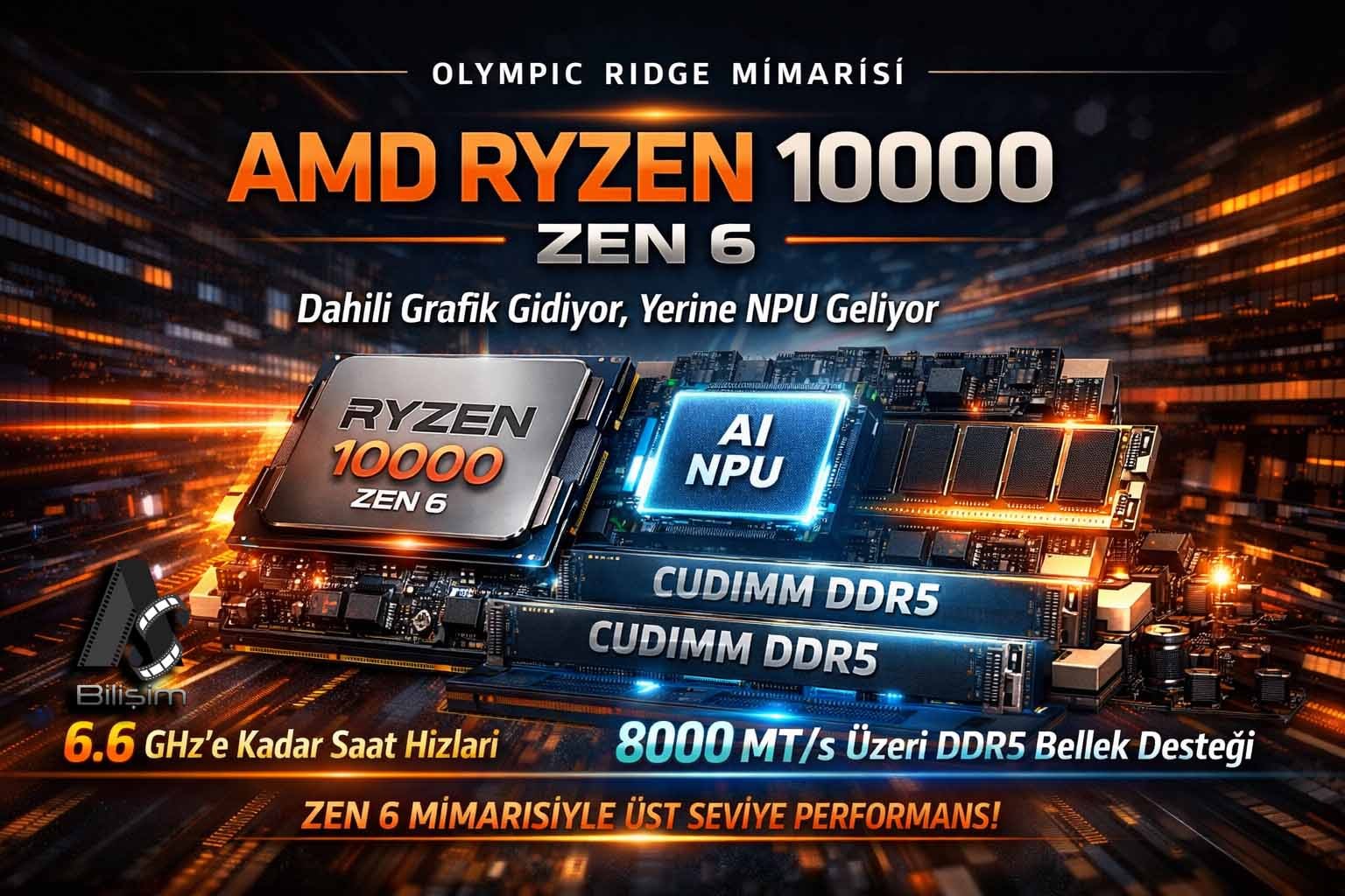 AMD Ryzen 10000 ile Dahili Grafik Gidiyor, Yerine NPU Geliyor
