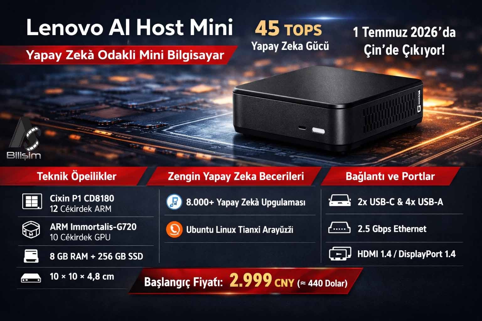 Lenovo ARM İşlemcili Yeni Mini Bilgisayarını Sergiledi 