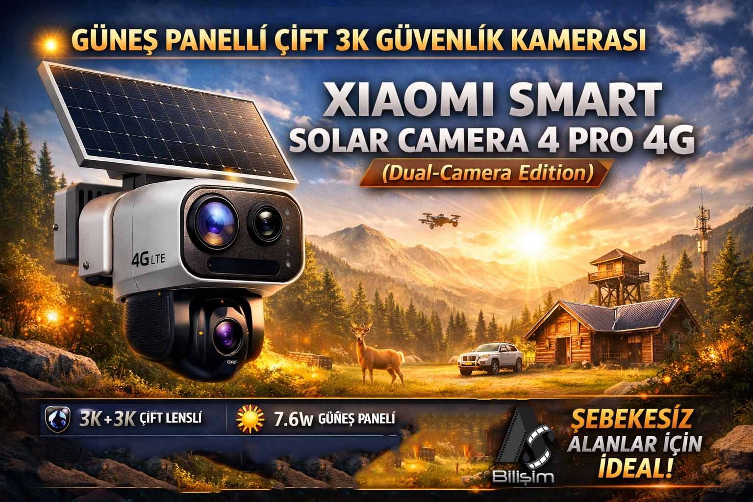 Dağ Başında Bile Kusursuz Koruma: Xiaomi Yeni Güneş Enerjili Çift SIM'li Güvenlik Kamerasını Tanıttı!
