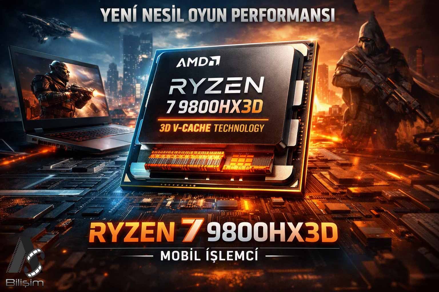 AMD'nin Laptoplarda Dengeleri Değiştirecek Yeni işlemcisi Ryzen 7 9800HX3D