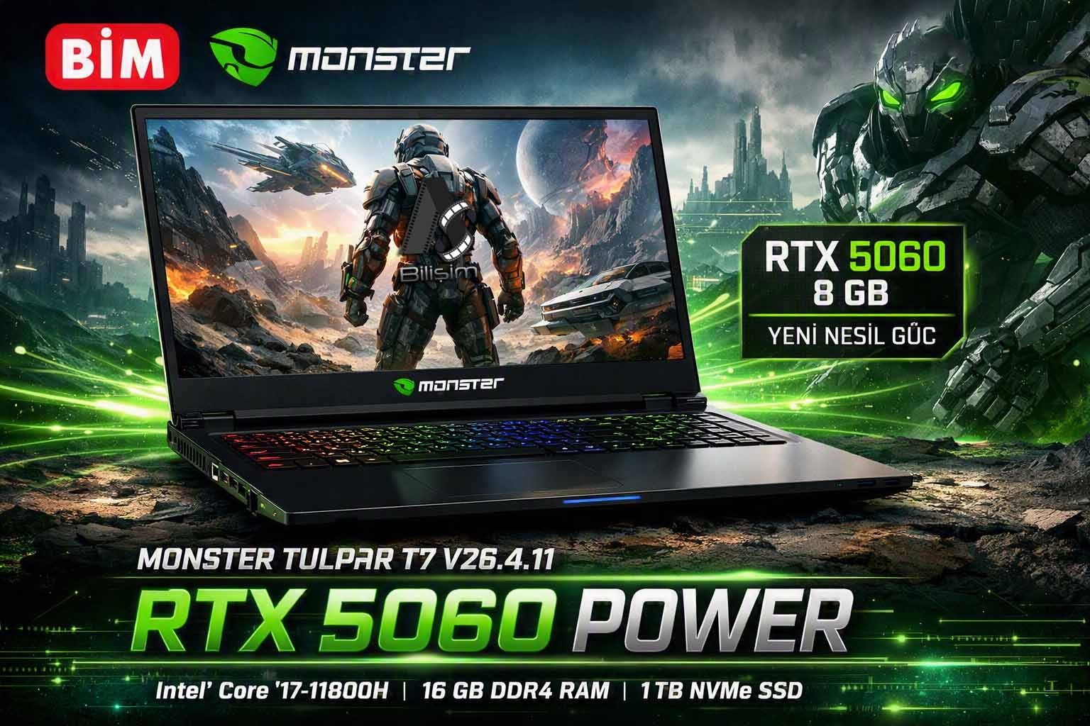 Bu Cuma BİM'e RTX 5060'lı Monster Tulpar Geliyor!