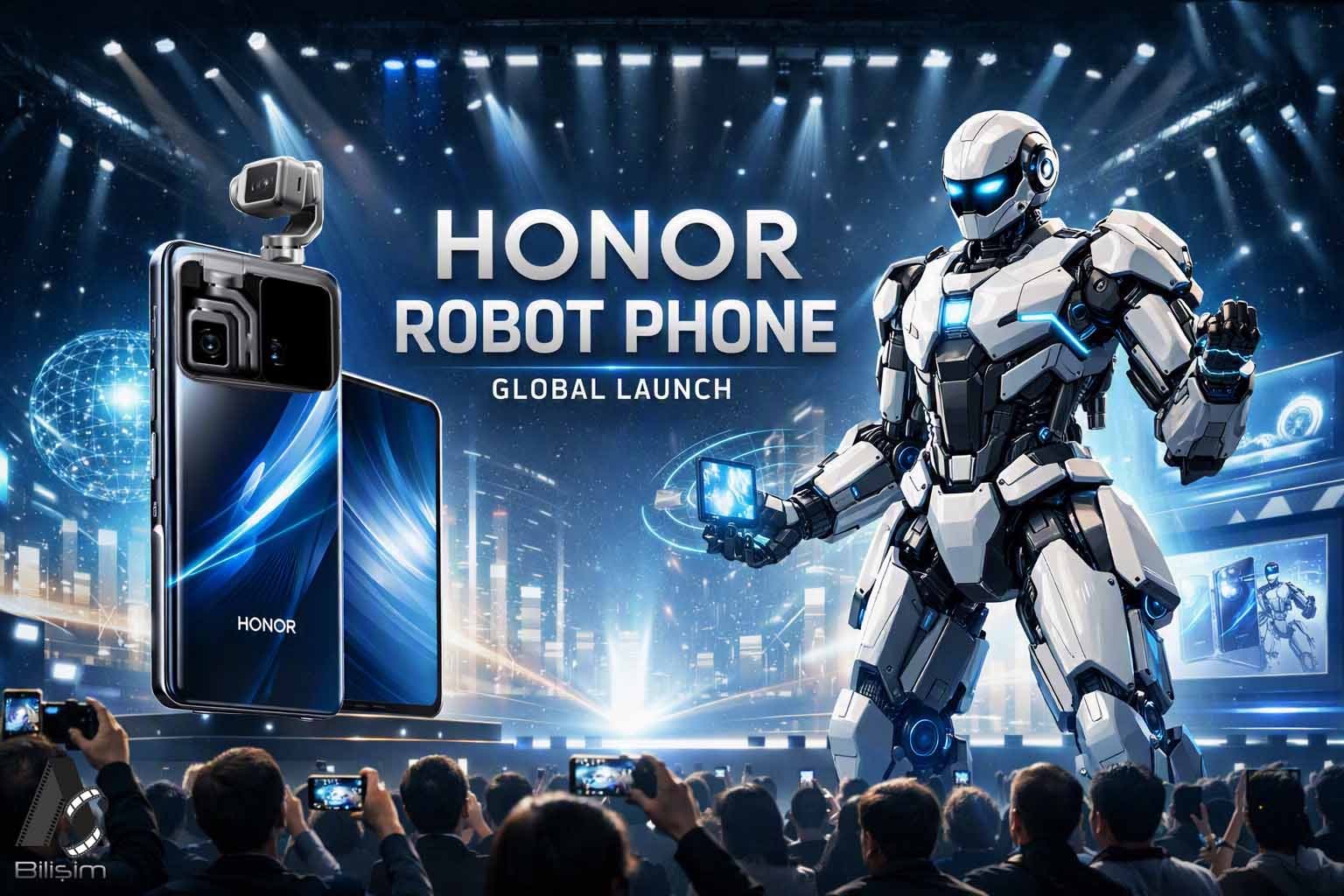 3 Eksenli Mekanik Gimbal’lı Honor Robot Phone Sahneye Çıktı