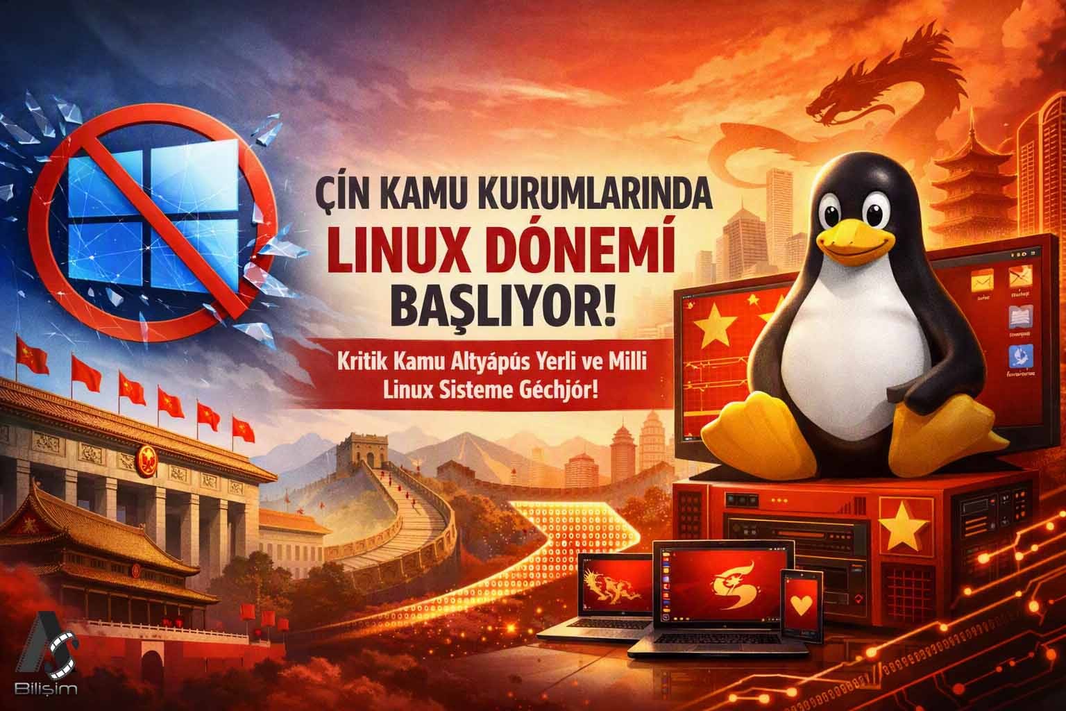 Çin Kamu Kurumlarında Windows Dönemi Kapanıyor.