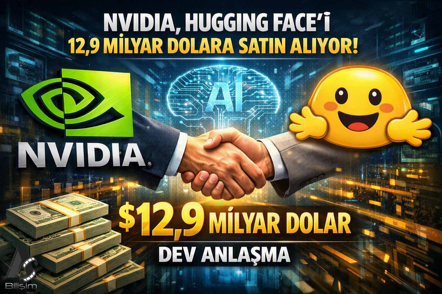 Nvidia, Yapay Zekanın Kalbi Hugging Face’i 12,9 Milyar Dolara Satın Alıyor.