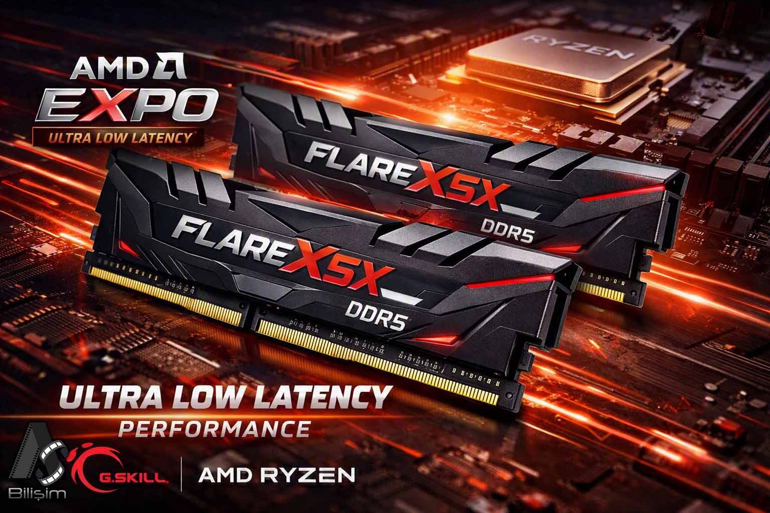 AMD ve G.Skill El Ele Verdi, Gecikme Sürelerini Yerle Bir Etti! Karşınızda Flare X5X