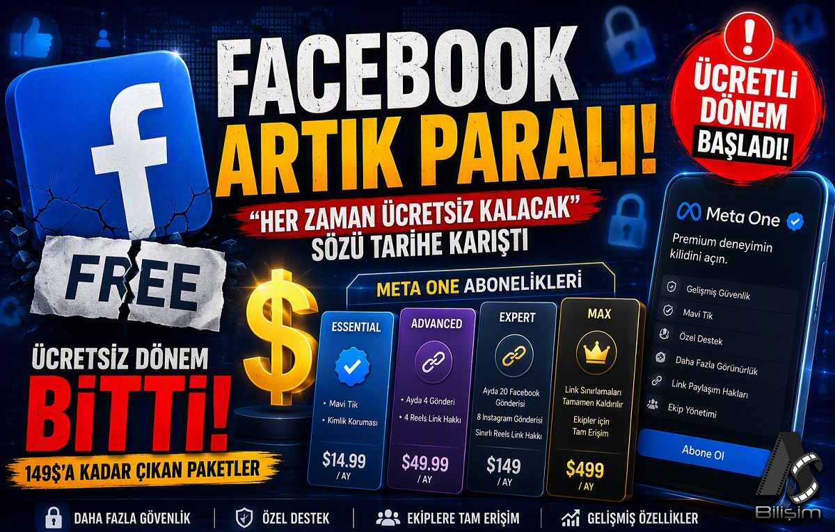 Facebook 'un Meşhur "Ücretsizdir ve her zaman öyle kalacak" Sloganı Artık Yalan Oldu.