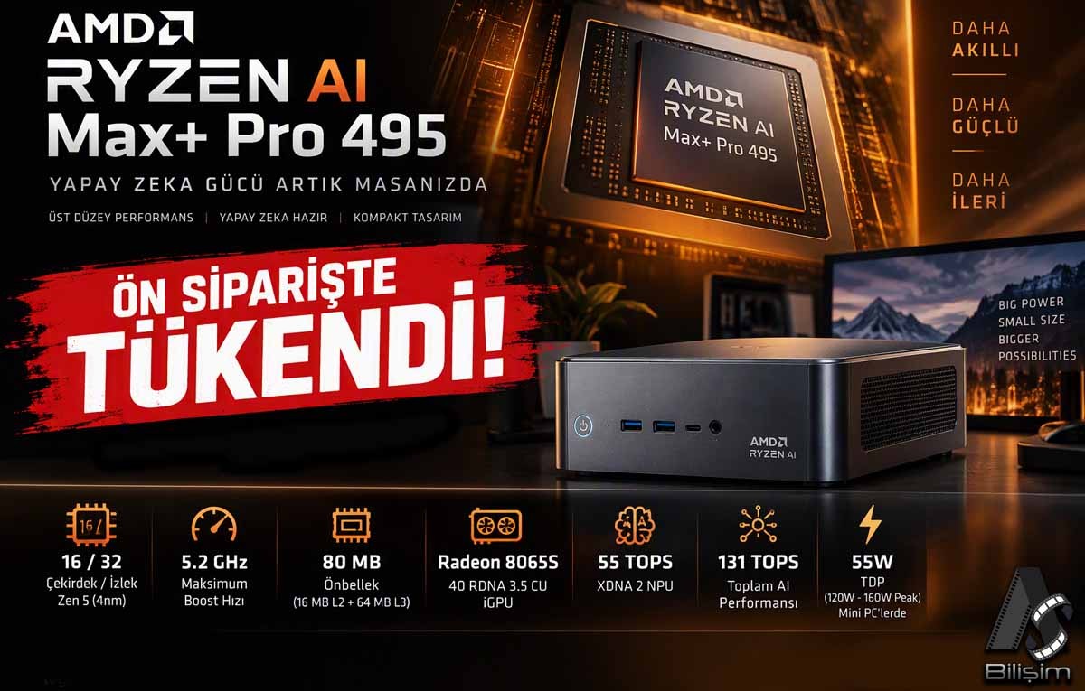 AMD Yapay Zekalı Ryzen AI Max+ Pro 495 İşlemcili Mini PC'ler Ön Siparişte Tükendi!
