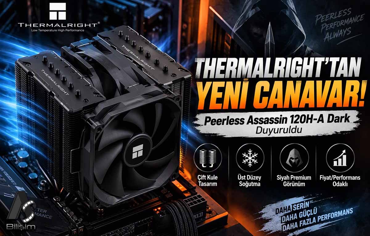 Thermalright, 2400 RPM Fanlı Peerless Assassin 120H-A Dark Modelini Tanıttı!