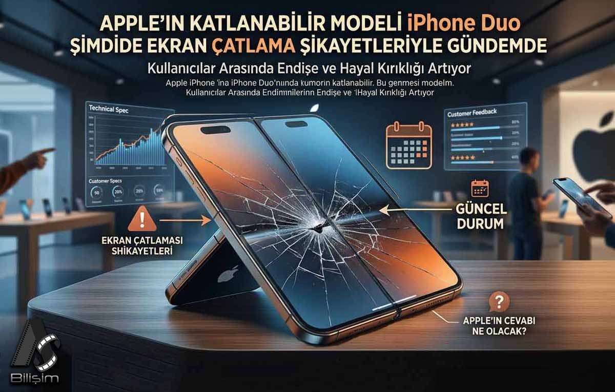 Apple'ın Katlanabilir Modeli iPhone Duo Şimdide Ekran Çatlaması Şikayetleriyle Gündemde