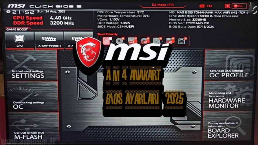 AM4 MSI Anakart Bios Ayarları 2025 – Performans, Overclock ve Undervolt